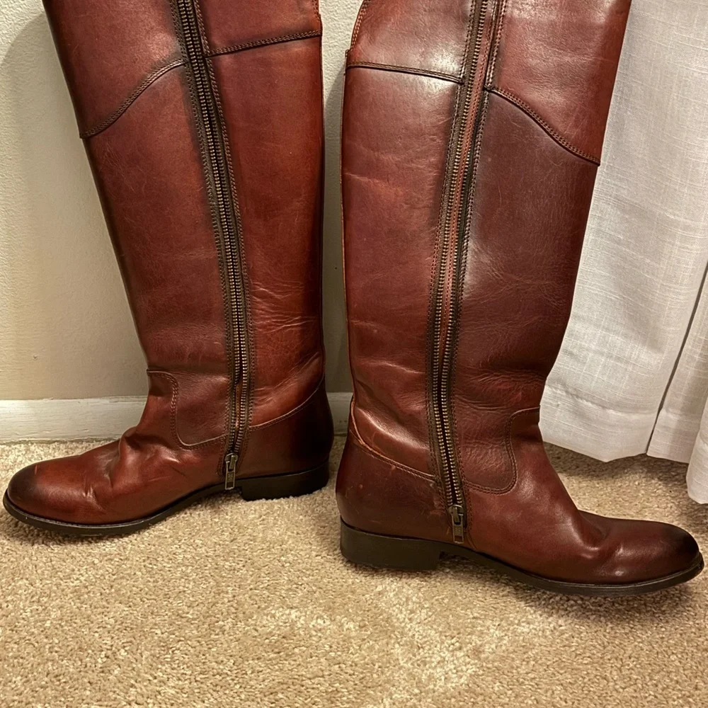 Frye Women's Extended Calf Melissa Button Leather Boots - Picture 1 of 12